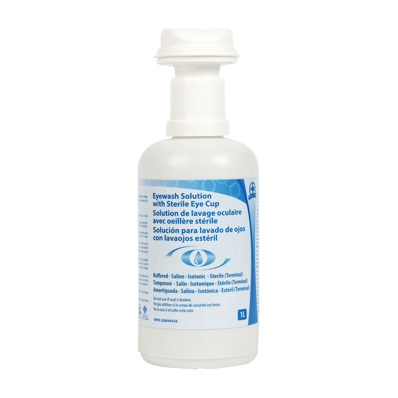 Eyewash Solution with Built-in Sterile Eye Cup
